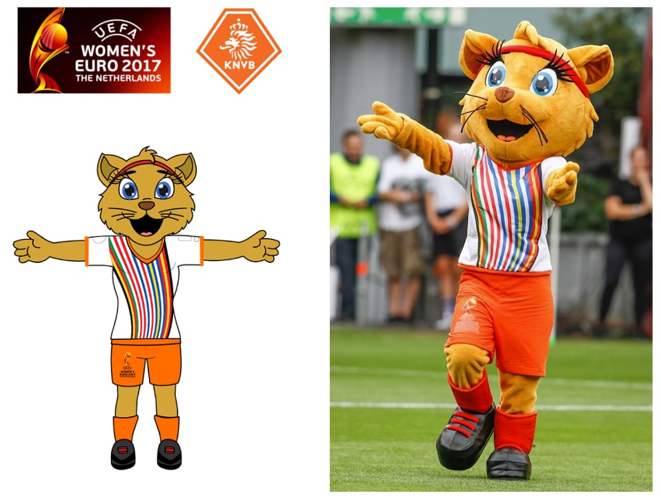 Mascotte-Kicky-WEURO-2017-KNVB-Mascottepak-gemaakt-door-Promo-Bears- - Promo Bears USA UEFA 2017 mascot Kicky by Promo Bears