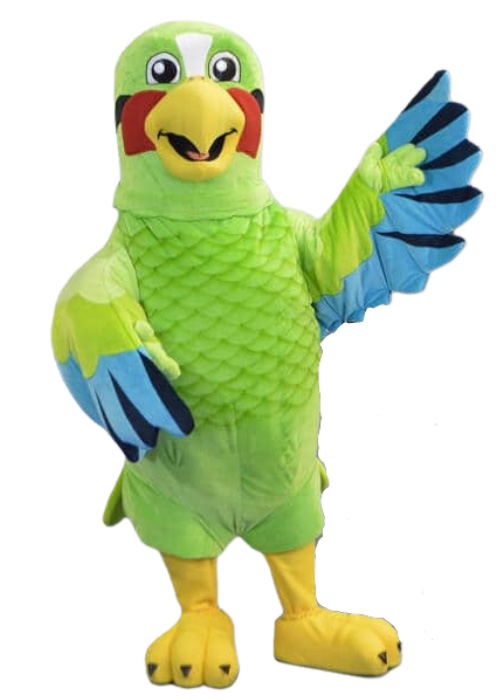 Papagei-Maskottchen - Promo Bears USA CIAA Parrot Calypso Mascot By Promo Bears