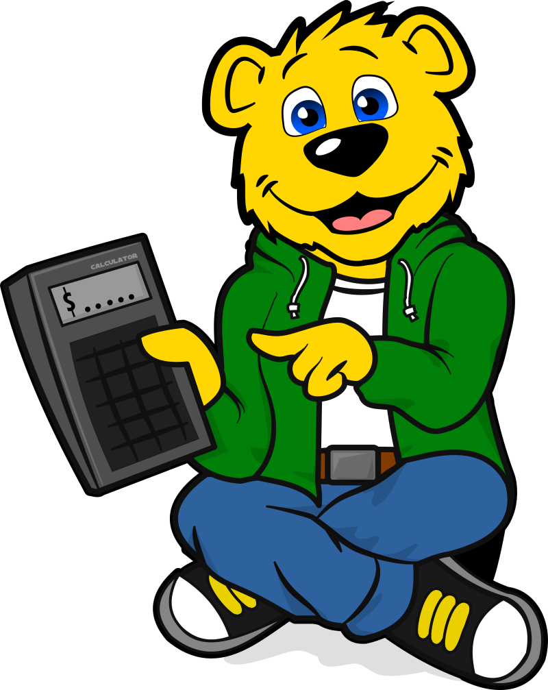Ben Calculator Geel - Promo Bears USA