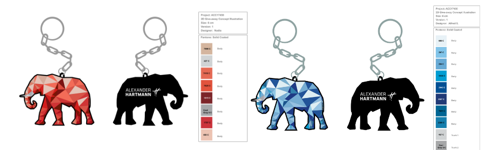 Alexander Hartmann Elephant Keychains Made By Promo Bears