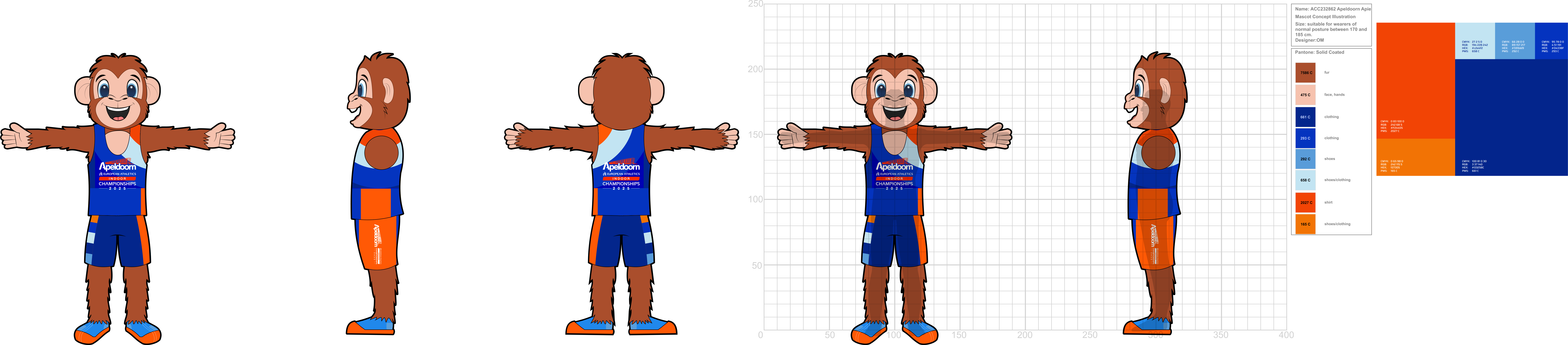 Affenmaskottchen Champ der Europameisterschaften der Leichtathletik