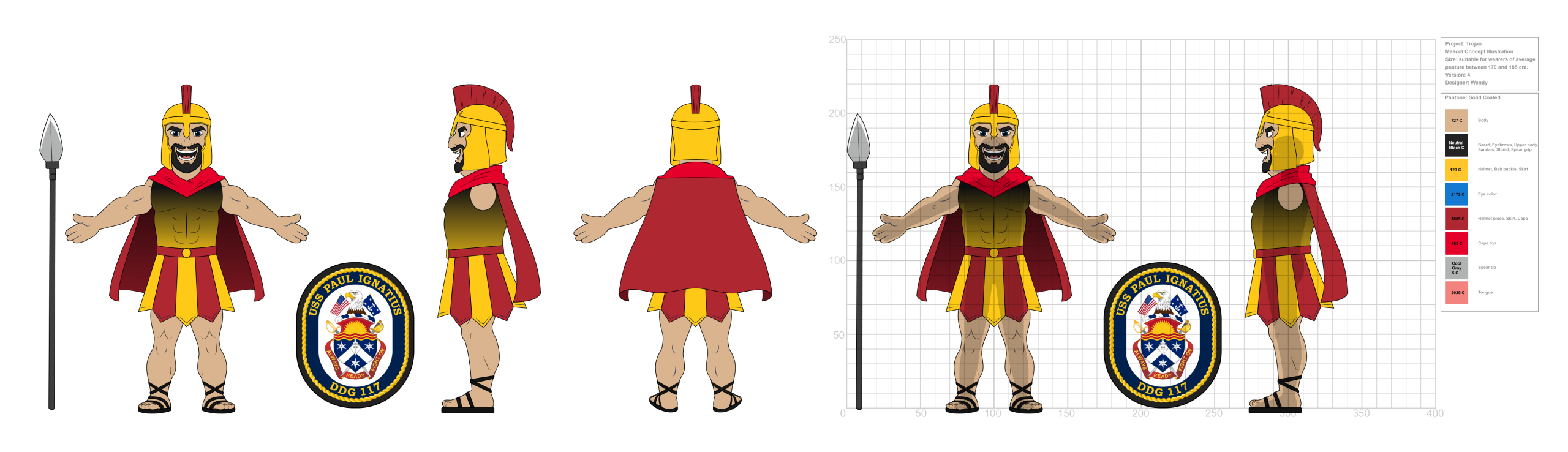 ACC23-1789 USS PAUL IGNATIUS – Mascot – Concept illustration – V4 - Promo Bears USA Warrior Mascot Design - College Mascots