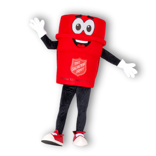 Salvation Army Mascot Costume Red Kettle Custom made by Promo Bears