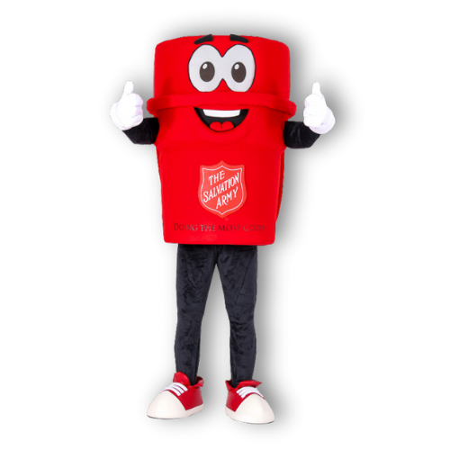 Salvation Army Mascot Costume Red Kettle Custom made by Promo Bears
